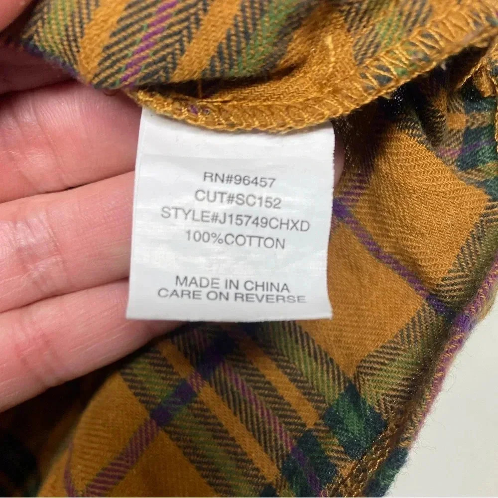 Cutest! Cotton pattern block mini Stitch & Pine faux wrap plaid skirt s fits xs - Picture 6 of 7